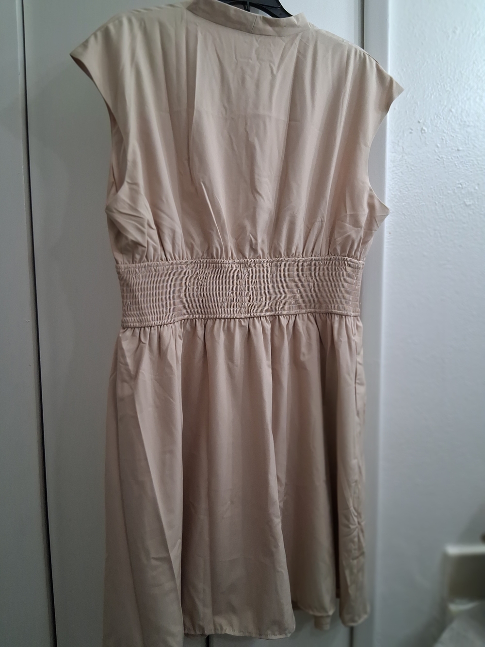 Grace Karin Cream Midi Dress with Smocked Waist - Picture 4 of 4